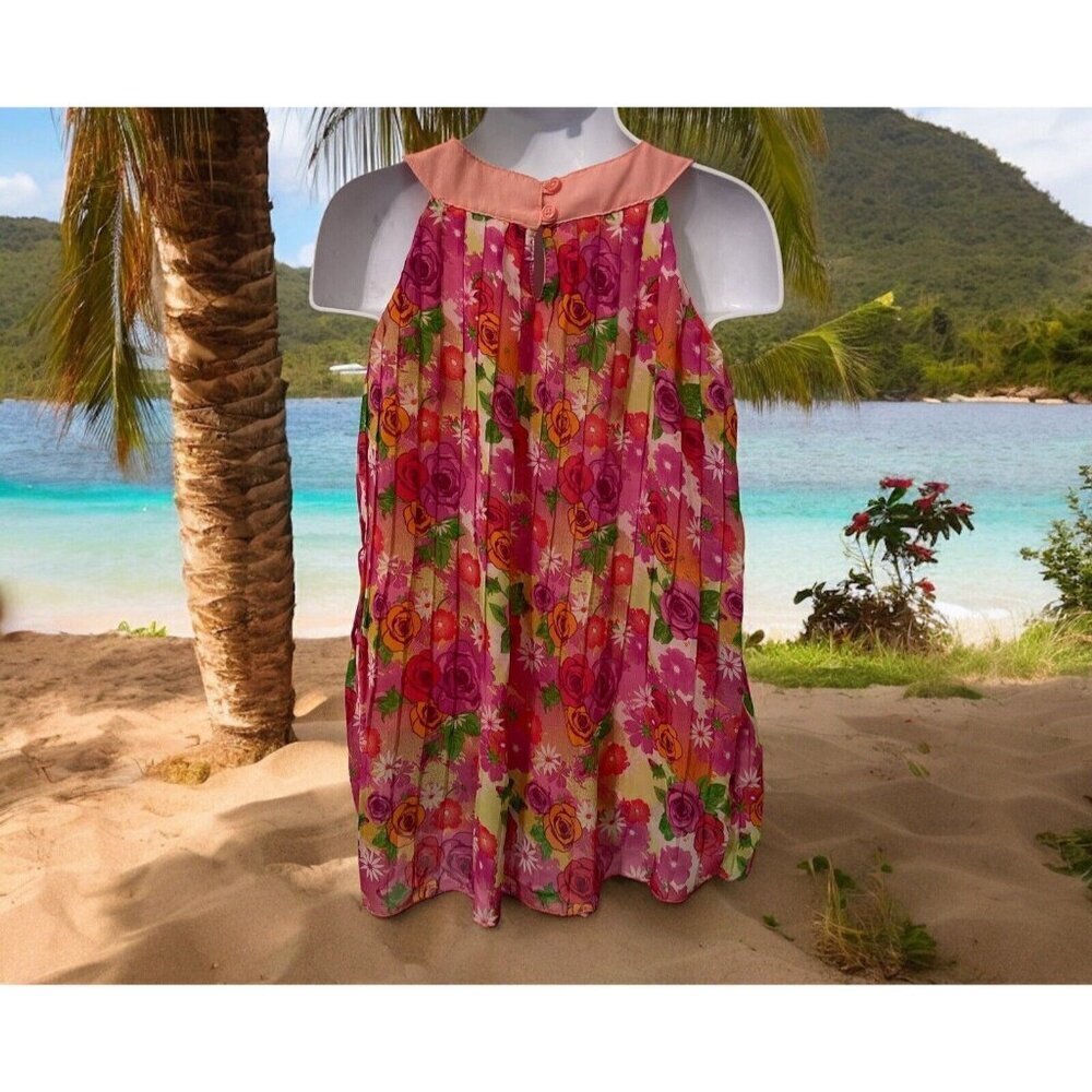Healthtex Girls Floral Pleated Dress Size 3T Pink Lined - Picture 7 of 12